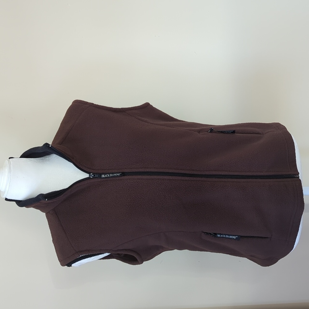 Black Diamond Fleece Full Zip Vest Small Chocolate Brown